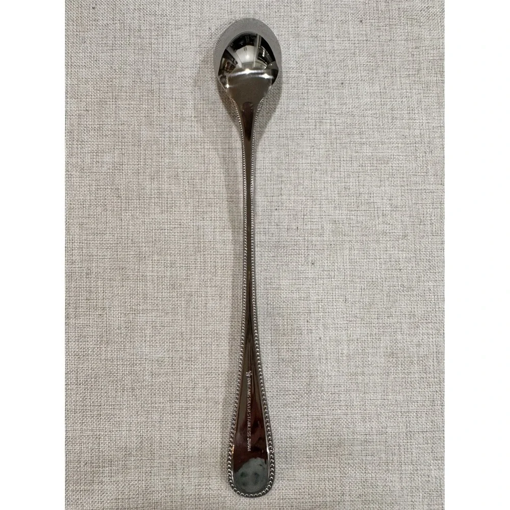 Lot Of 8 Orleans‎ Stainless Flatware ORL9 Iced Tea Spoons  Beaded Edge NIB